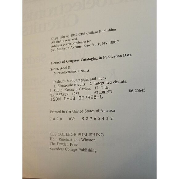 Microelectronic Circuits Second Edition Hardcover By Sedra & Smith - Picture 5 of 5